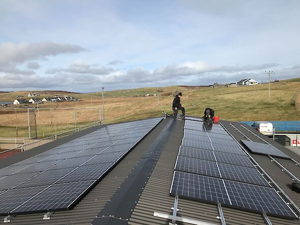 Nordri installing the solar panels