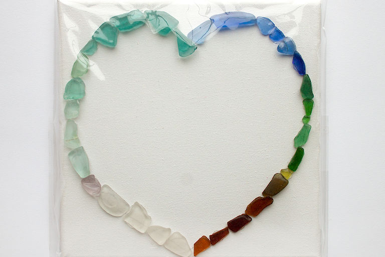 Sea Glass Heart Canvas (AM017) £8.00