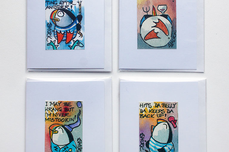 Extra Small Cartoon Prints, White (SG004) £2.50