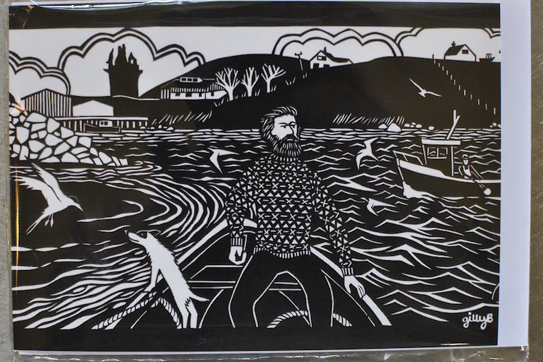 Scalloway Boat Papercut Card (GB002)