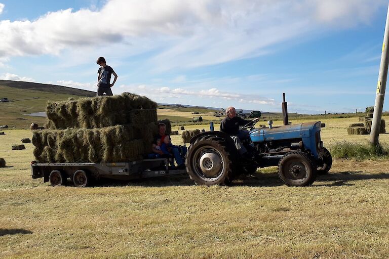 Transporting hay bales